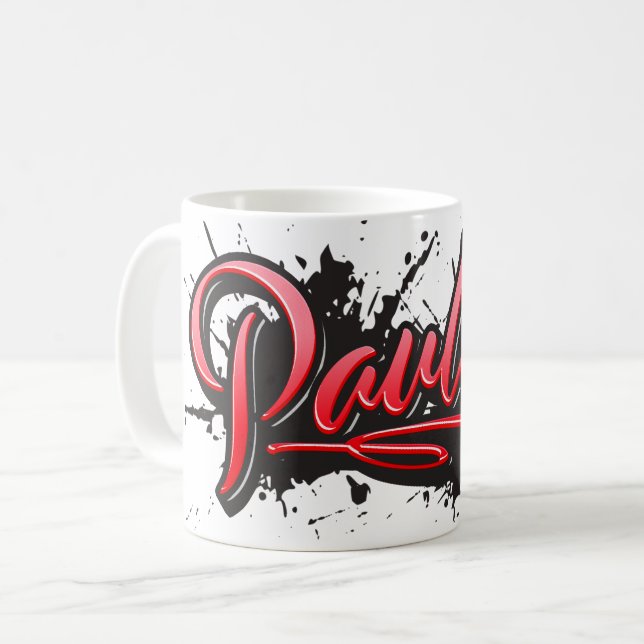 Tasse de café Pauline red heart graffiti (Devant gauche)