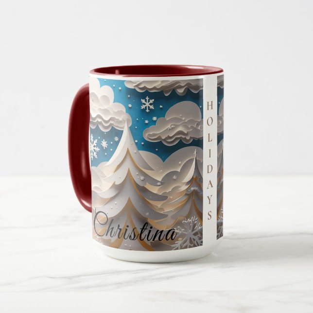 Tasse de café Paysage hivernal enchanté (Devant gauche)