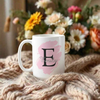 Tasse de café personnalisable avec monogramme et n