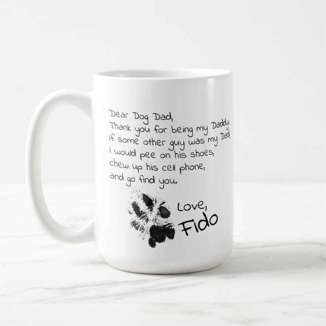 Tasse de café personnalisable de nom d'animal (Gauche)
