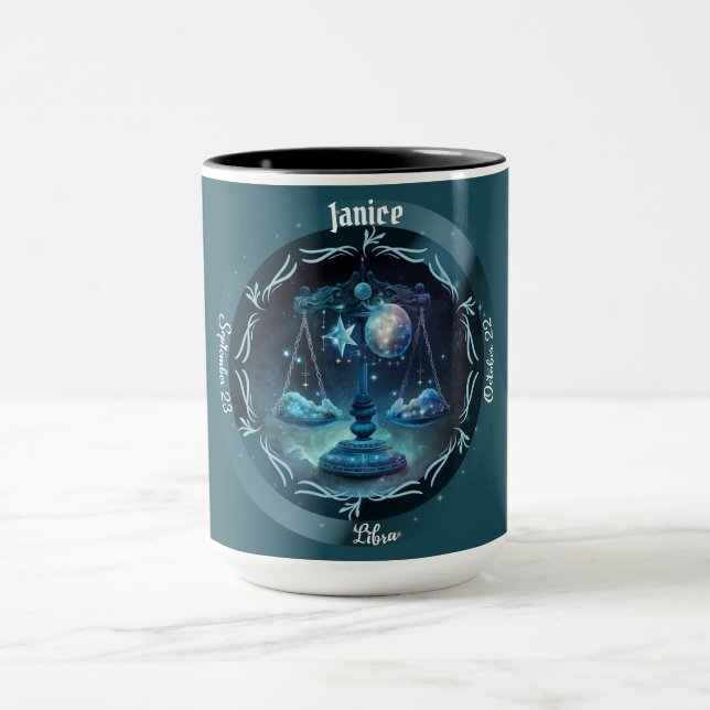 Tasse de café personnalisable Libra Zodiaque (Centre)