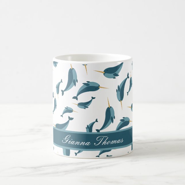 Tasse de café personnalisée au narval (Centre)