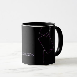 Tasse de café personnalisée avec cadre géométrique