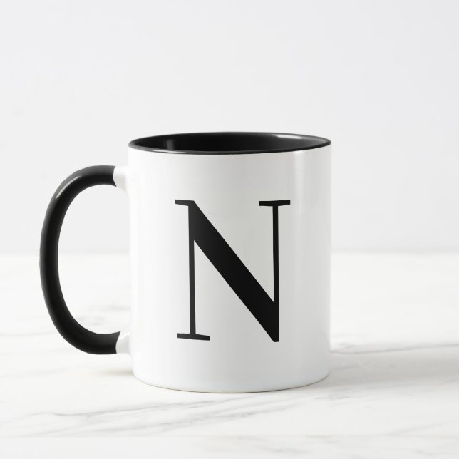 Tasse de café personnalisée avec lettre N monogram (Gauche)