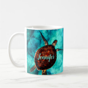 Tasse de café personnalisée avec motif de tortue m