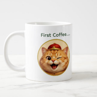 Tasse de café personnalisée avec nom et chat chanc