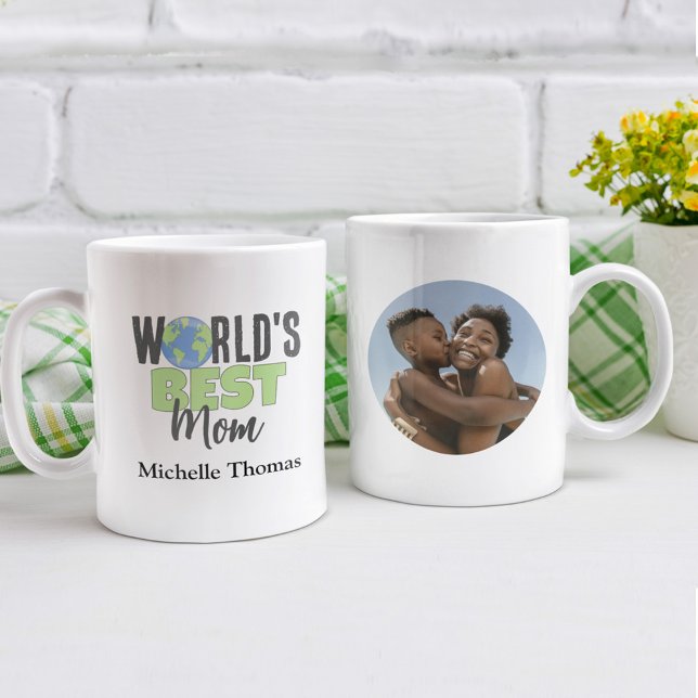 Tasse de café personnalisée avec photo de la meill (World's Best Mom Custom photo mug)