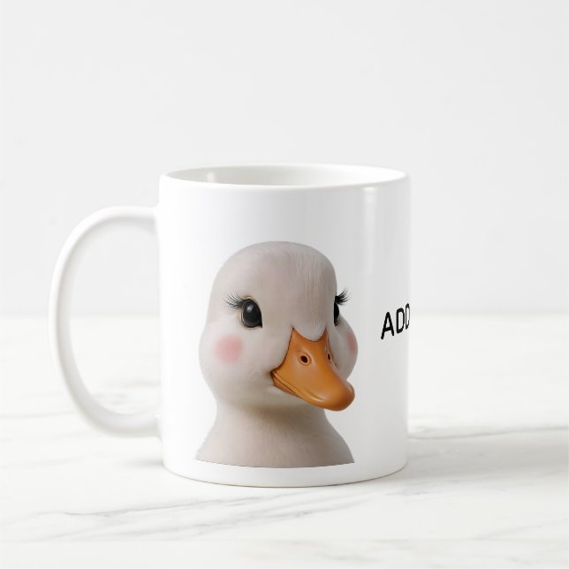 Tasse de café personnalisée avec texte canard bébé (Gauche)