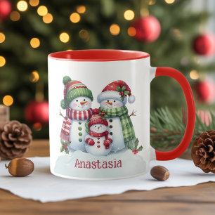 Tasse de café personnalisée Bonhomme de neige de N