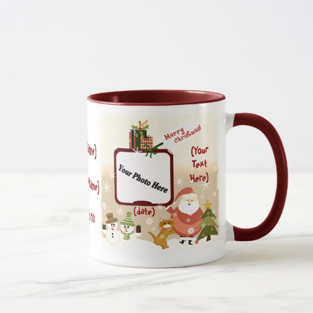Tasse de café personnalisée de photo de Noël (Droite)