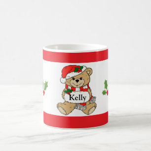 Tasse de café personnalisée d'ours de Noël de P