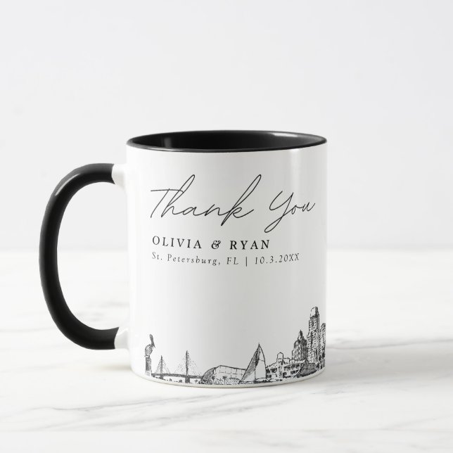 Tasse de café personnalisée minimale pour mariage  (Gauche)
