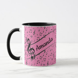 Tasse de café personnalisée Musicale Noire