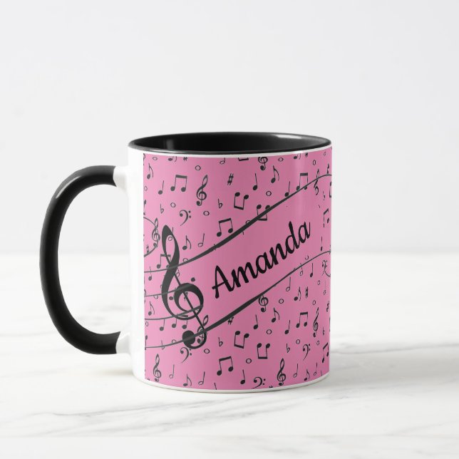 Tasse de café personnalisée Musicale Noire (Gauche)