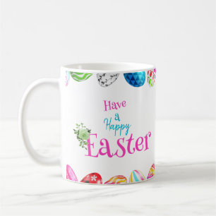 Tasse de café personnalisée œufs de Pâques colorés