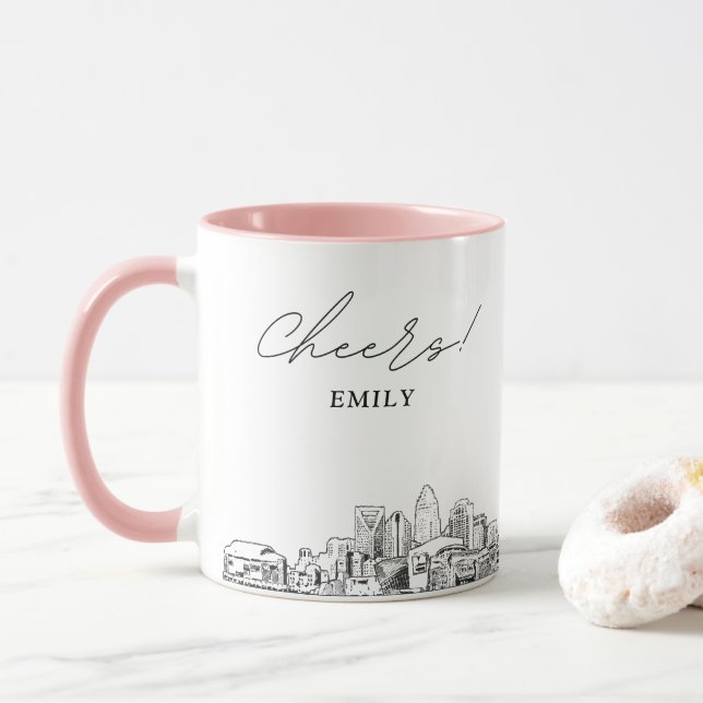 Tasse de café personnalisée pour mariage à Charlot (Avec donut)