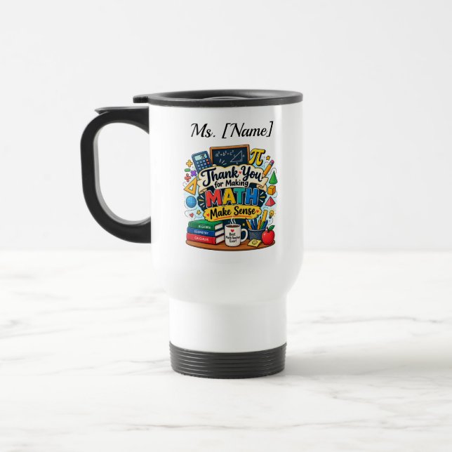 Tasse de café personnalisée pour professeur de mat (Gauche)