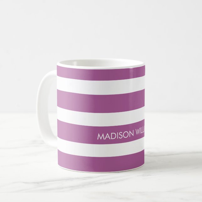 Tasse de café personnalisée rayée (Devant gauche)