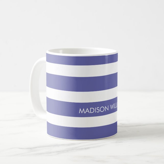 Tasse de café personnalisée rayée (Devant gauche)