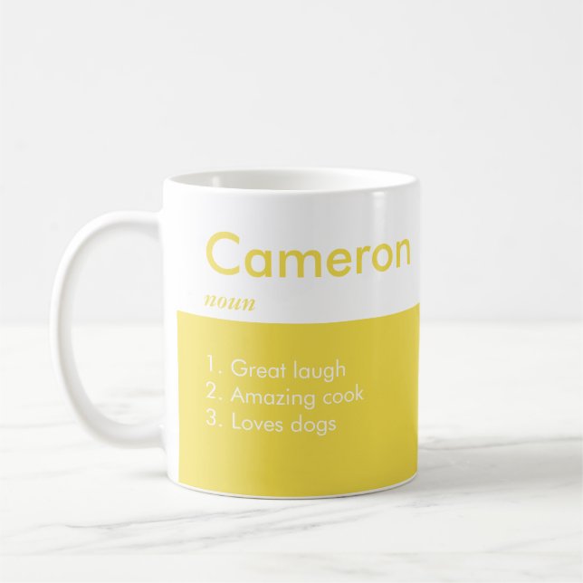 Tasse de café personnalisée rayée (Gauche)