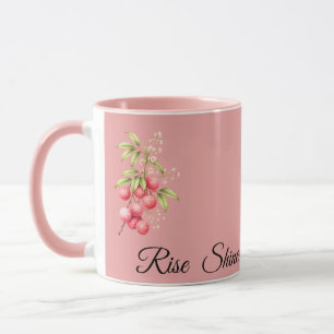 Tasse de café personnalisée rose du matin avec nom