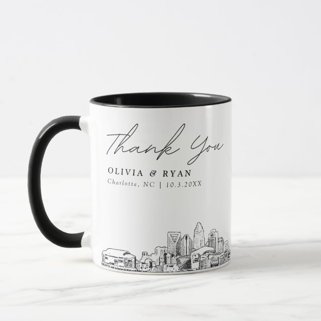 Tasse de café personnalisée simple pour mariage à  (Gauche)