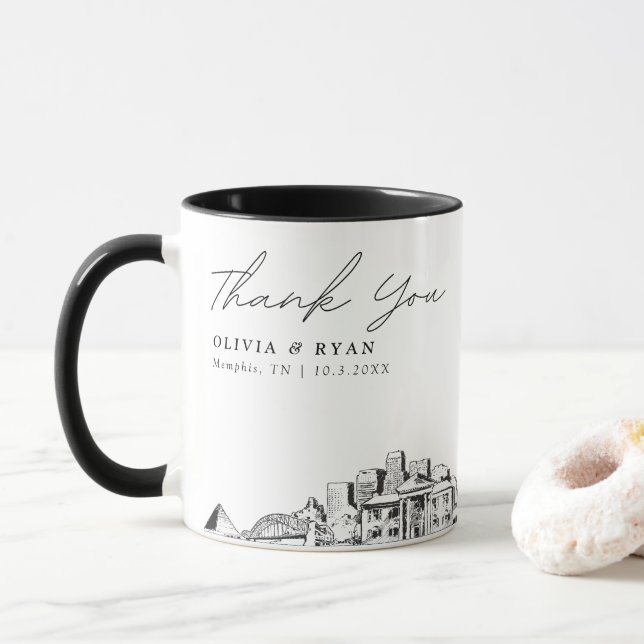 Tasse de café personnalisée sur mesure pour mariag (Avec donut)