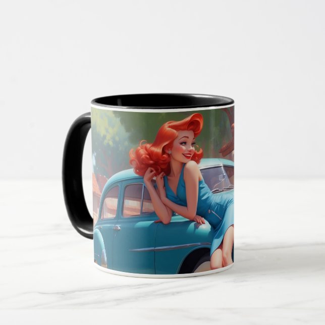 Tasse de café Pin Up Girl Super Cadeau ! (Devant gauche)