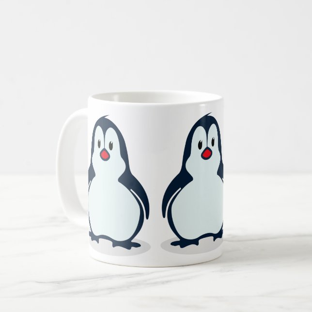 Tasse de café pingouin d'hiver confortable Animé a (Devant gauche)