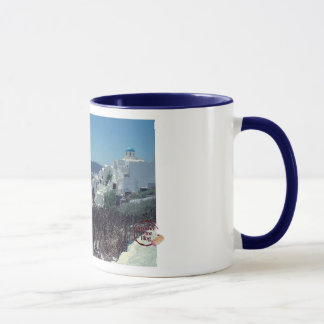 Tasse de café pittoresque de Santorini