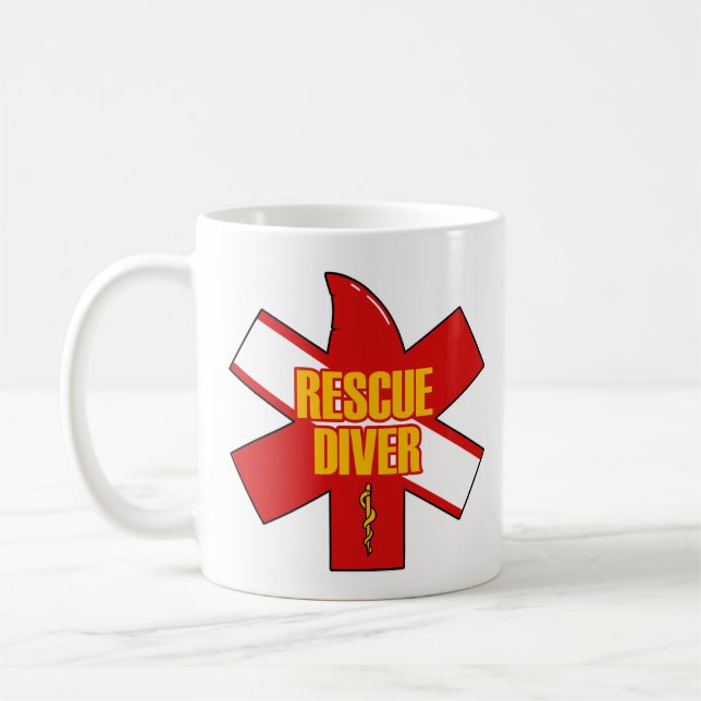Tasse de café Plongeur de secours Jaune (Gauche)