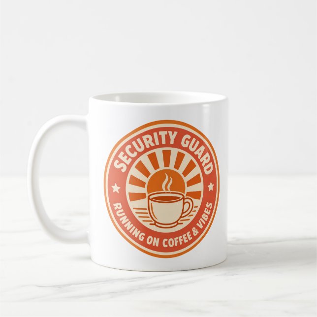 Tasse de café pour agent de sécurité, Fonctionnant (Gauche)