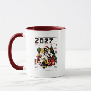 Tasse de café pour astronaute de Noël dans l'espac