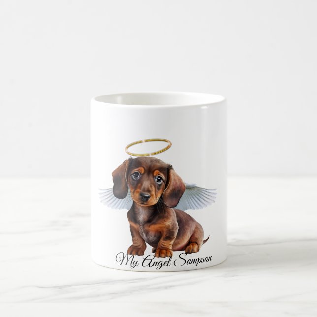 Tasse de café pour chiot ange teckel (Centre)