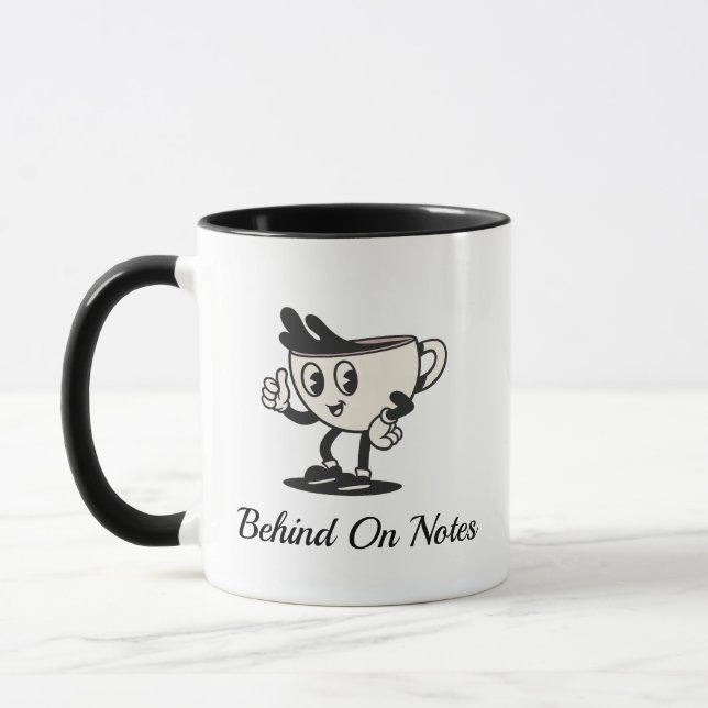 Tasse de café pour les notes en retard, café rétro (Gauche)