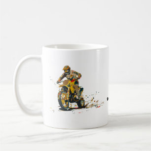 Tasse de café pour motard de moto cross colorée