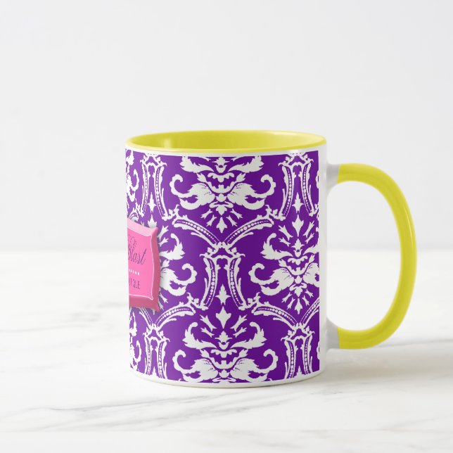 tasse de café pourpre rose de la damassé (Droite)