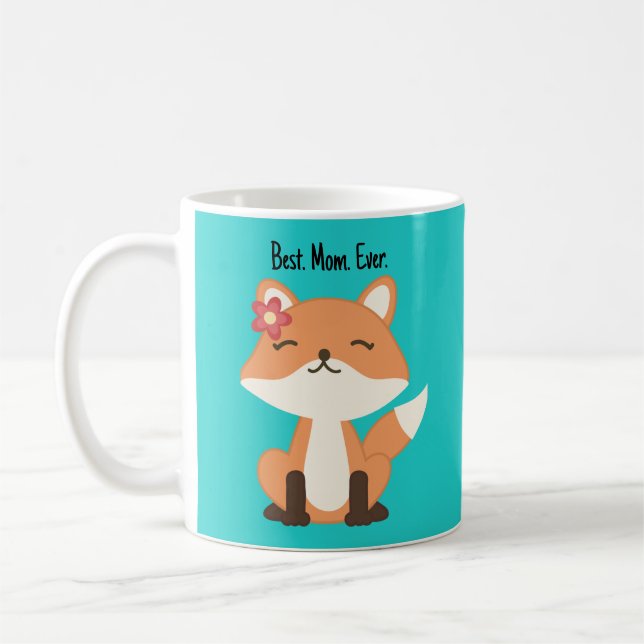 Tasse de café renard mignon Meilleure maman (Gauche)