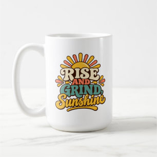 Tasse de café rétro soleil levant pour une matinée