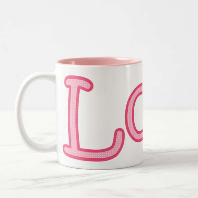 Tasse de café rose d'amour (Gauche)