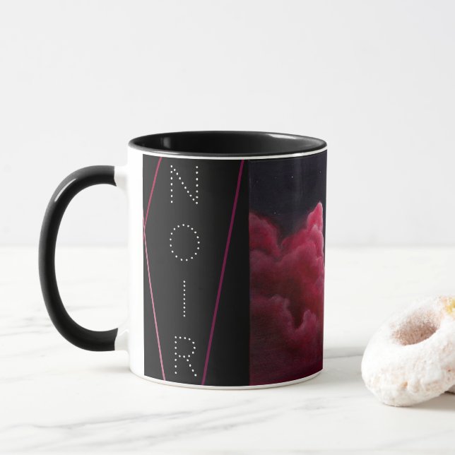 Tasse de café rose de matière (Avec donut)