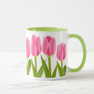 Tasse de café rose de tulipe