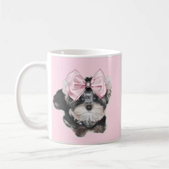 Tasse de café rose de Yorkie (Gauche)
