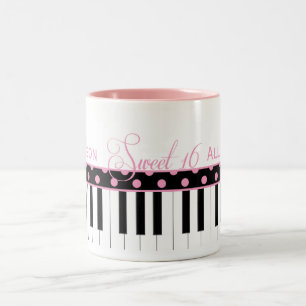 Tasse de café rose et noire du bonbon 16 à thème