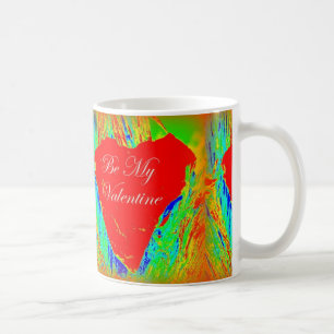 tasse de café rouge abstraite de coeur