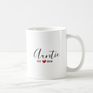 Tasse de café rouge de tante Established Year de