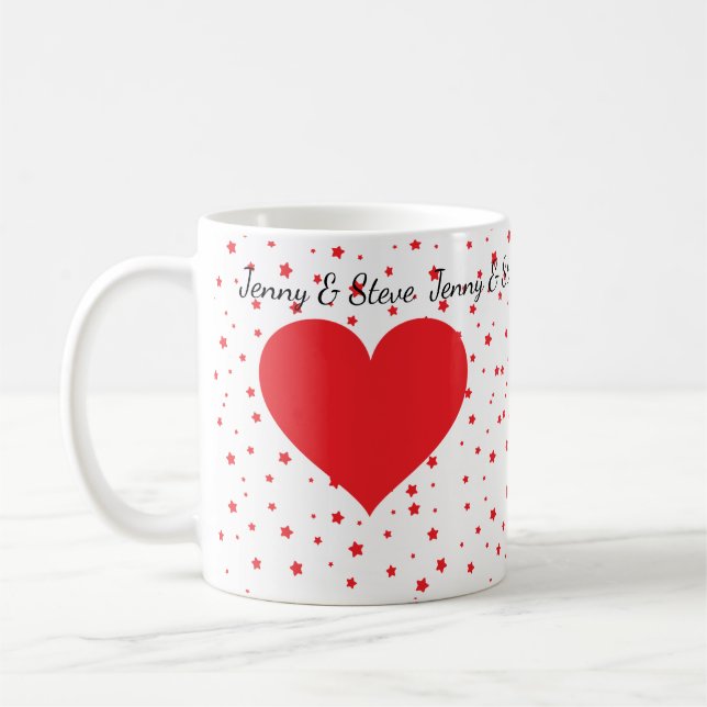 Tasse de café rouge personnalisée de (Gauche)