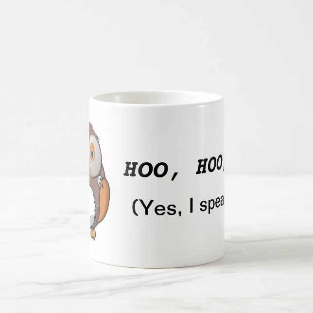Tasse de café sage mignonne de citation de hibou (Centre)
