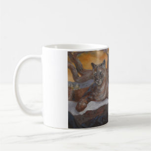 Tasse de café Scène hivernale du couguar de montag