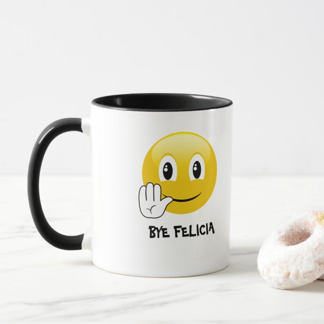 Tasse de café secondaire d'Emoji Felicia (Avec donut)